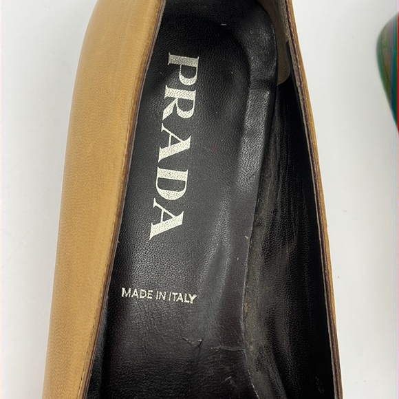 Prada Tan Leather Loafers 37.5 - Picture 10 of 14